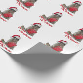 サンタのアライグマ泥棒 メリークリスマス ラッピングペーパー (角)