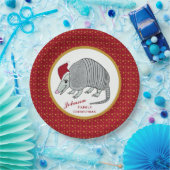 サンタのアルマジロはクリスマスを主演します ペーパープレート (パーティー)