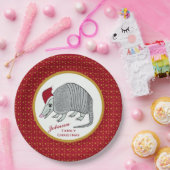 サンタのアルマジロはクリスマスを主演します ペーパープレート (パーティー)