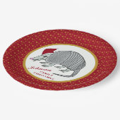 サンタのアルマジロはクリスマスを主演します ペーパープレート (アングル)