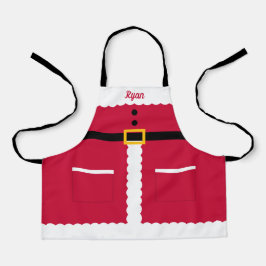 サンタのイラストの子供用クリスマスエプロン(名入れ可) エプロン