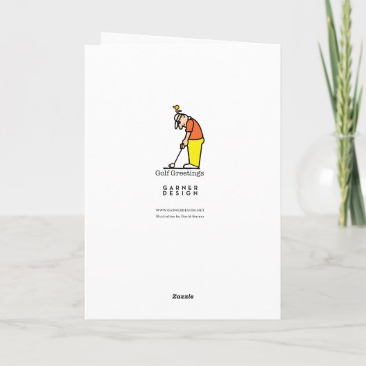 サンタのイラストレーションをゴルフをすることのクリスマスカード シーズンカード (裏面)