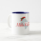 サンタのイルカのハワイアンのクリスマス ツートーンマグカップ (正面左)