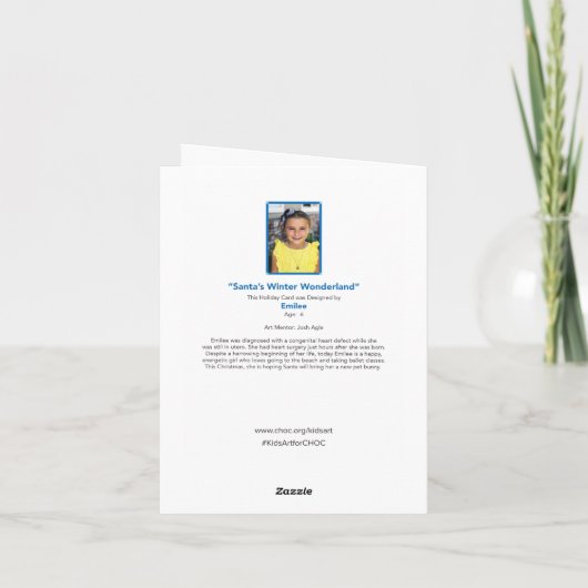 サンタのウィンターワンダーランド - CHOCのため子供たちの作品 カード (裏面)