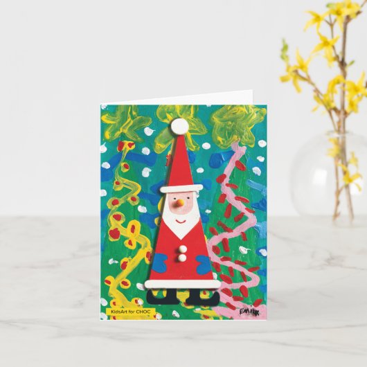 サンタのウィンターワンダーランド - CHOCのため子供たちの作品 カード (黄色い花)