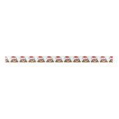 サンタのウンチのクリスマスのギフト用包装紙Emoji サテンリボン (正面)
