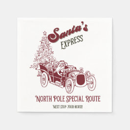 サンタのエクスプレス ヴィンテージ クリスマス スタンダードカクテルナプキン