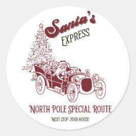 サンタのエクスプレス ヴィンテージ クリスマス ラウンドシール