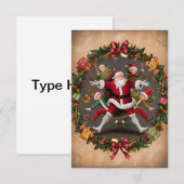 サンタのエルフたちとのお祭りダンス 招待状 (正面/裏面)