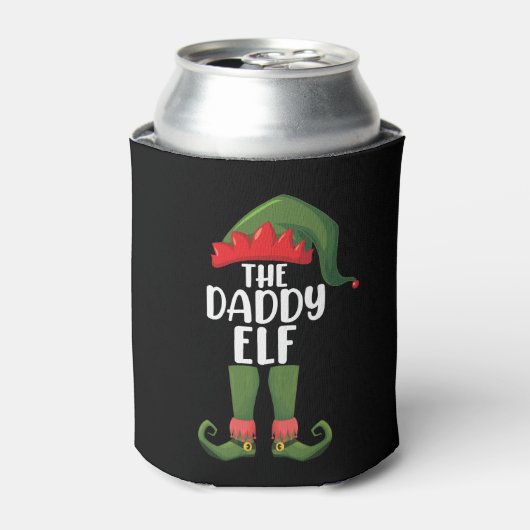 サンタのエルフ一家お揃いクリスマスパパ 缶クーラー (缶正面)