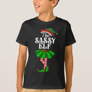 サンタのエルフ クリスマス マッチング ファミリー パジャマ Tシャツ