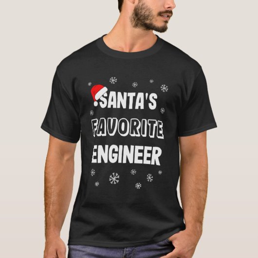 サンタのエンジニアお気に入りのによるクリスマスプレゼント Tシャツ (正面)