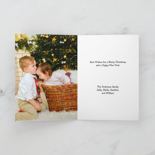 サンタのオフィス写真クリスマスカード シーズンカード (内部)