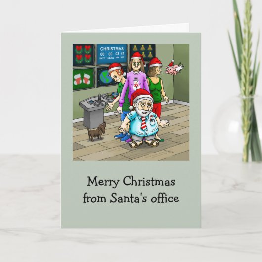 サンタのオフィス 写真入りクリスマスカード シーズンカード (正面)