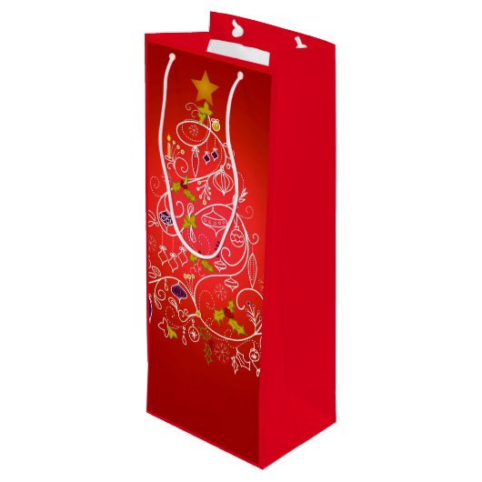 サンタのオランウータンのクリスマス ワインギフトバッグ (裏面アングル)