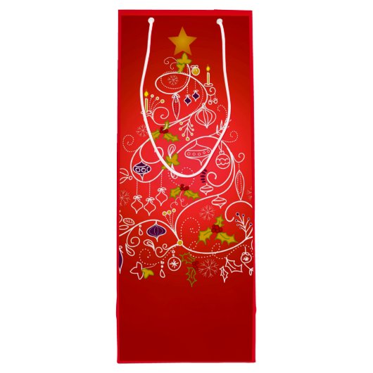 サンタのオランウータンのクリスマス ワインギフトバッグ (裏面)