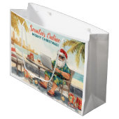 サンタのオンラインコンピューター愛好家 メリークリスマス！ ラージペーパーバッグ (正面アングル)