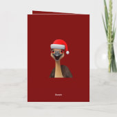 サンタのオーストラリア人ヘルパー - かわいいクリスマスのエミュー シーズンカード (裏面)