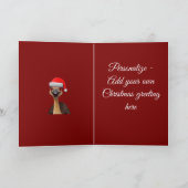 サンタのオーストラリア人ヘルパー - かわいいクリスマスのエミュー シーズンカード (内部)