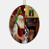 サンタのオーストラリア牛の犬#1 セラミックオーナメント (右)