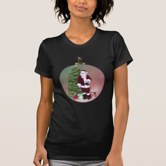 サンタのオーナメントのティー Tシャツ (正面)