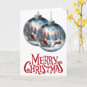 サンタのオーナメント カード (黄色い花)