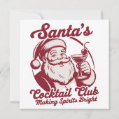 サンタのカクテルクラブ 面白いクリスマスホリデーの飲酒 シーズンカード (正面)