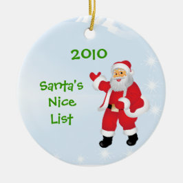 サンタのカスタマイズ可能な年のニースのリストのオーナメント セラミックオーナメント