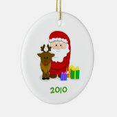 サンタのカスタマイズ可能な年のニースのリストのオーナメント セラミックオーナメント (右)