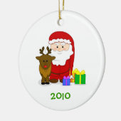 サンタのカスタマイズ可能な年のニースのリストのオーナメント セラミックオーナメント (左)