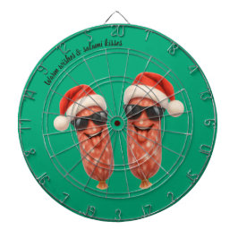 サンタのキスをするサラミのクリスマス ダーツボード