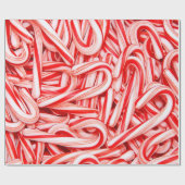 サンタのキャンディ・ケーンのクリスマスの御馳走 ラッピングペーパー (フラット)