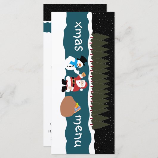 サンタのギフトから雪だるままで メニュー (正面/裏面)