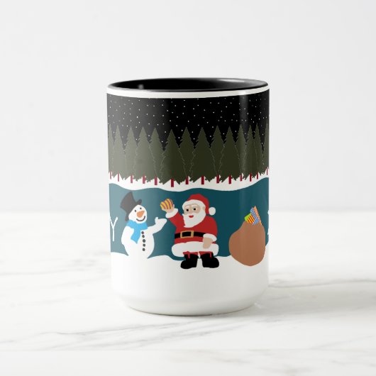 サンタのギフトへ雪だるまメリークリスマスマグ マグカップ (中央)