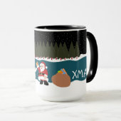 サンタのギフトへ雪だるまメリークリスマスマグ マグカップ (正面右)