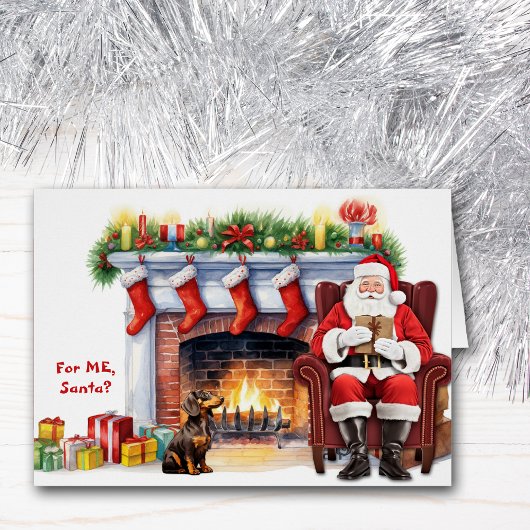 サンタのギフトダックスシュント犬のクリスマス