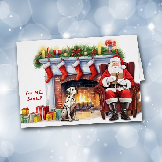 サンタのギフトダルマチア犬のクリスマス