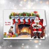 サンタのギフトパグ犬のクリスマス