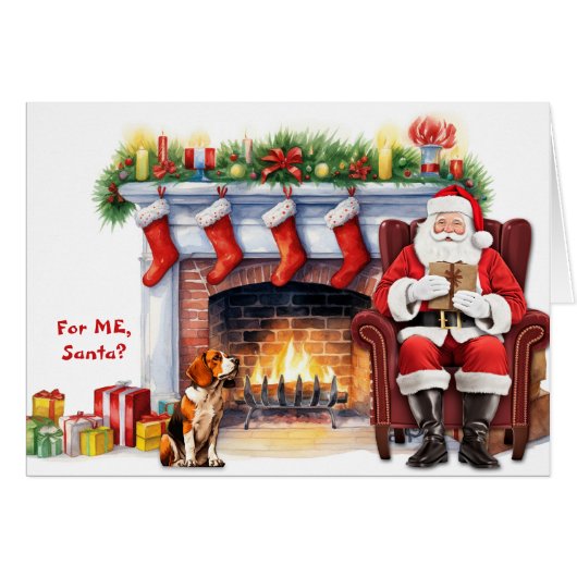 サンタのギフトビーグル犬のクリスマス (正面横)