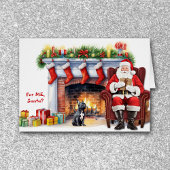 サンタのギフトブラックブルドッグフランスのクリスマス