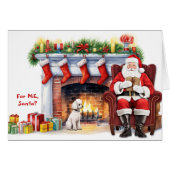 サンタのギフトホワイトトイプードルドッグクリスマス (正面横)