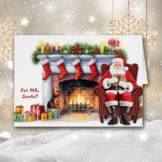 サンタのギフトヨークシャーテリアドッグクリスマス