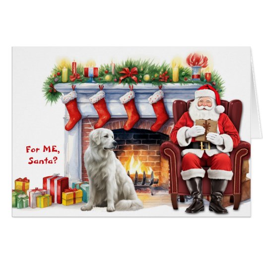 サンタのギフト素晴らしピレネー犬のクリスマス (正面横)