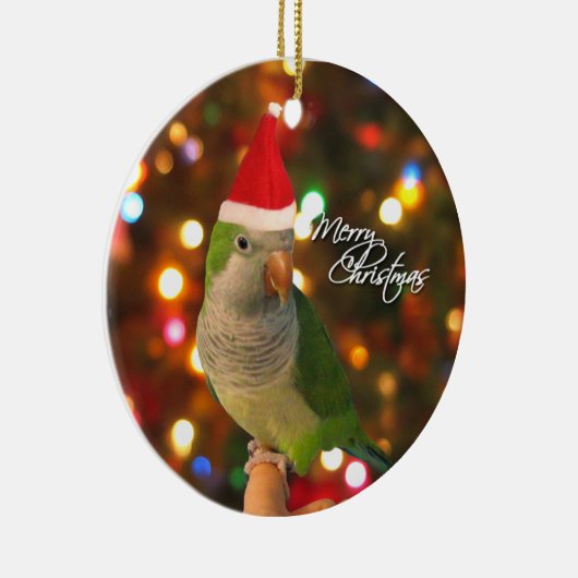 サンタのクエーカー教徒のインコのクリスマスのオーナメント セラミックオーナメント (右)