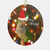 サンタのクエーカー教徒のインコのクリスマスのオーナメント セラミックオーナメント (左)
