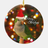 サンタのクエーカー教徒のインコのクリスマスのオーナメント セラミックオーナメント (裏面)