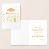 サンタのクッキーとミルクのクリスマスお洒落 箔カード (ディスプレー)