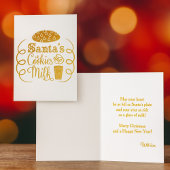 サンタのクッキーとミルクのクリスマスお洒落 箔カード