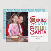 サンタのクッキーとミルクのフェスティバルの休日の写真 (正面/裏面)