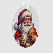 サンタのクッキーとミルク クリスマスアクリルオーナメント オーナメント (正面)